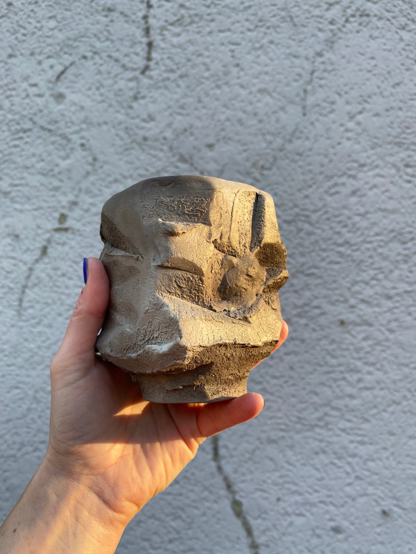 Handgefertigte Kurinuki Teebecher aus dem Grubenbrand (Pit firing)