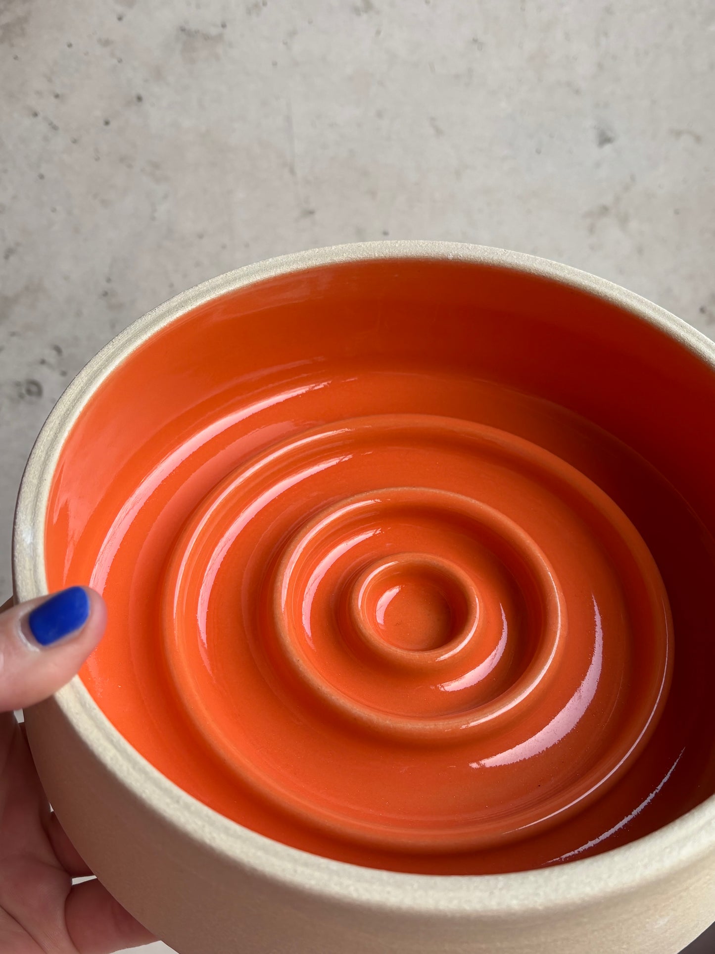 handgedrehter Keramik Anti-Schling Hundenapf/Dogbowl M