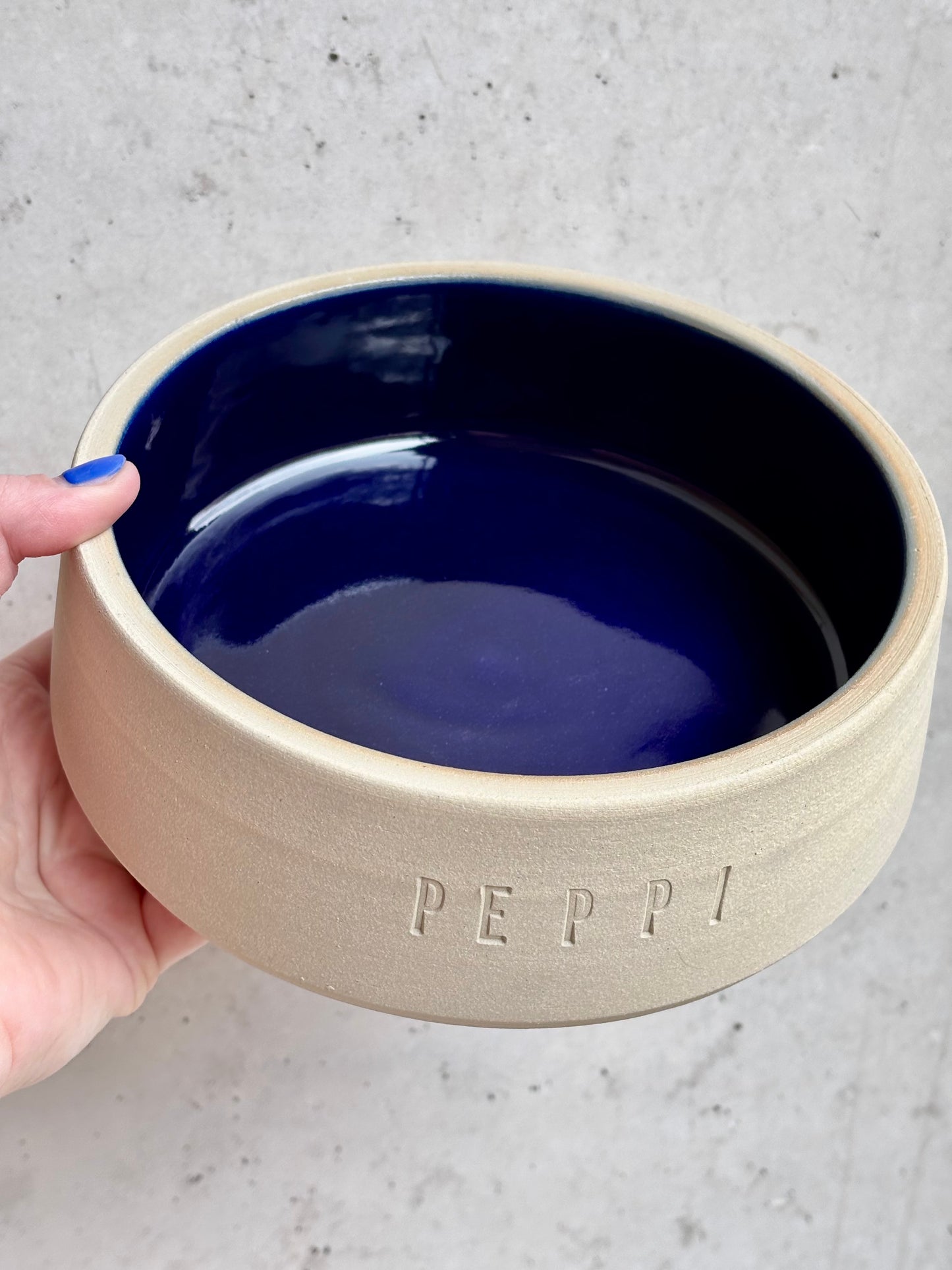 handgedrehter Keramik Hundenapf/Dogbowl personalisierbar M