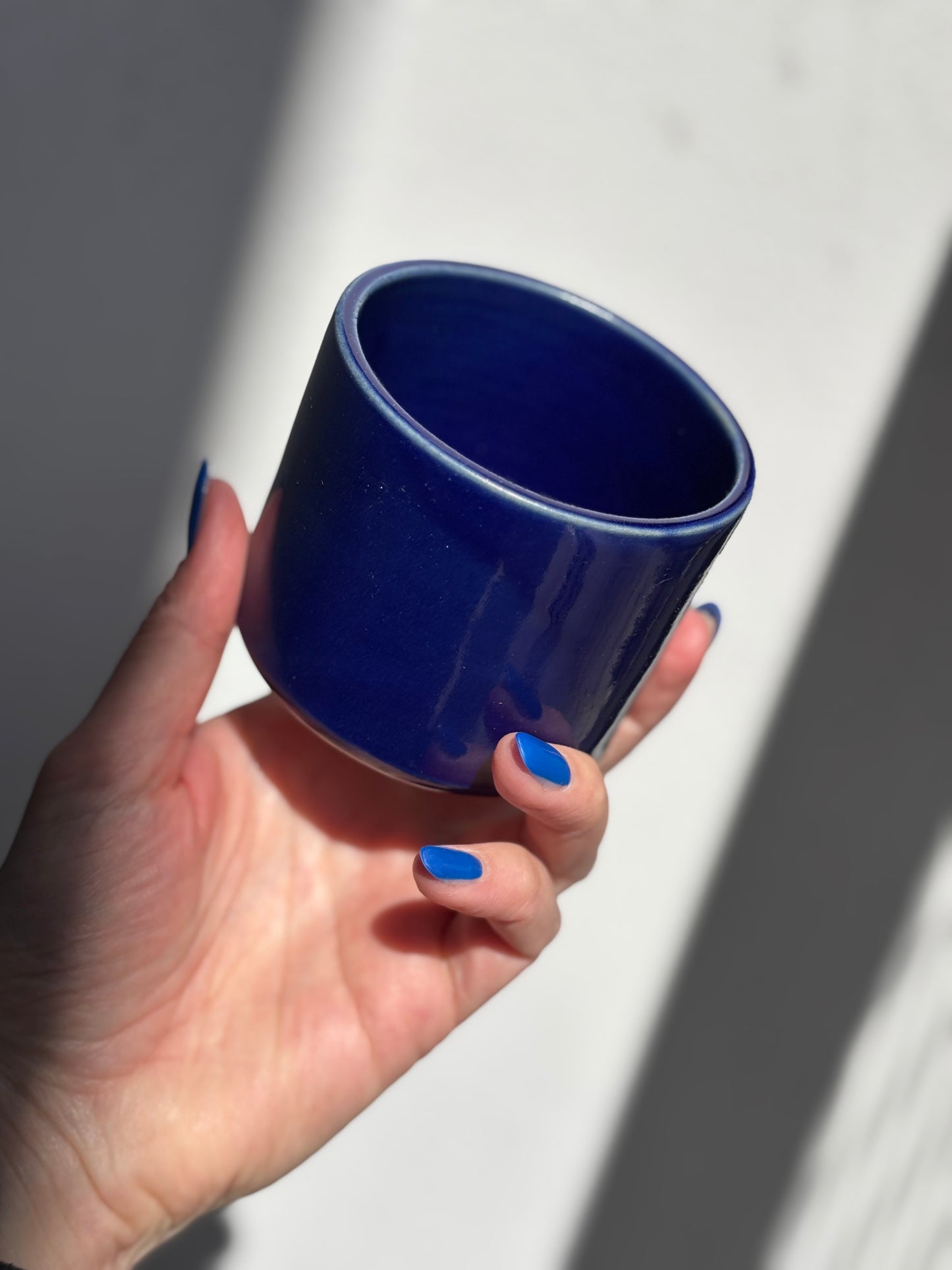 Keramik Becher in celestial blue