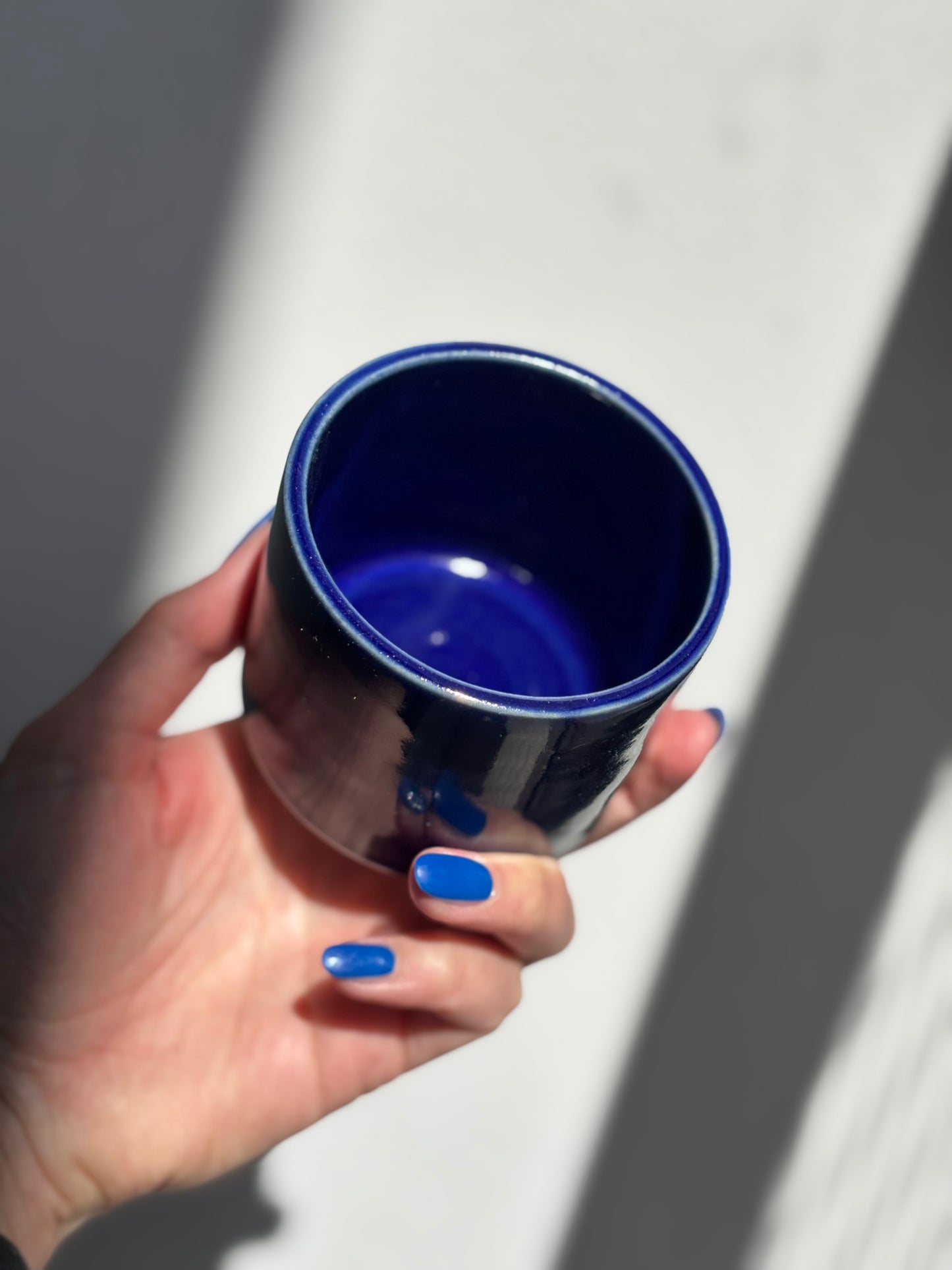 Keramik Becher in celestial blue