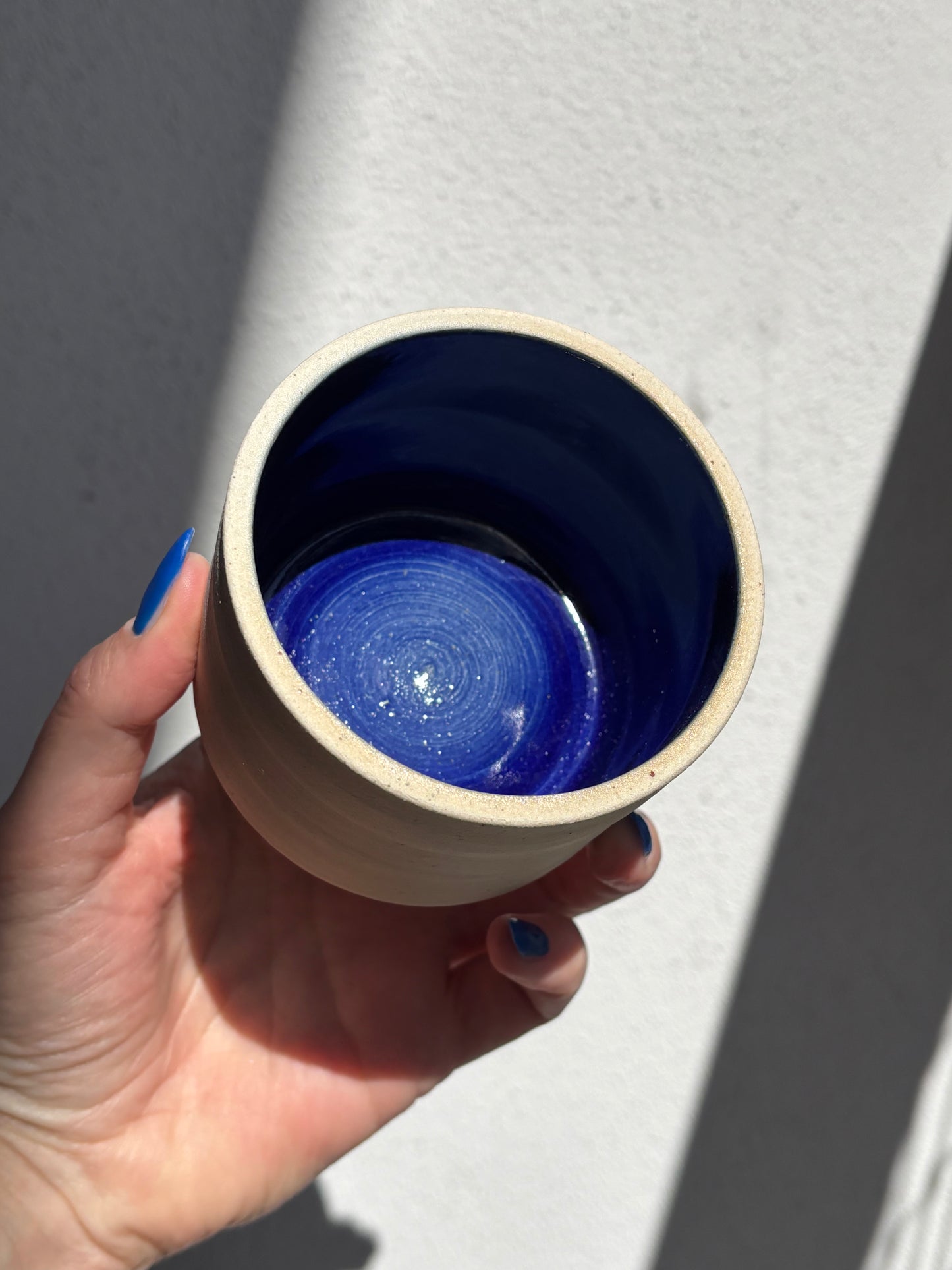 Keramik Becher "Inu" in celestial blue