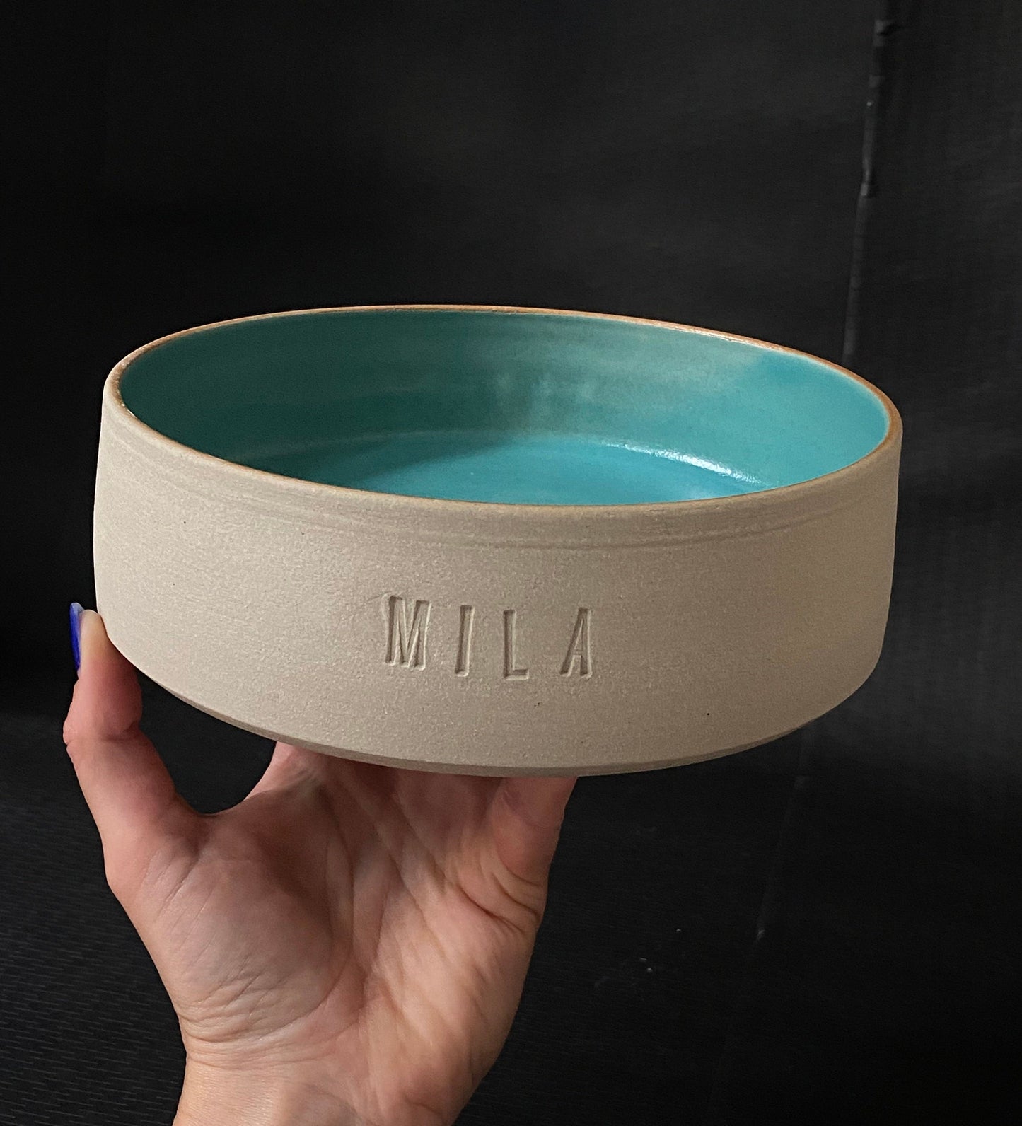 handgedrehter Hundenapf/Dogbowl personalisierbar S