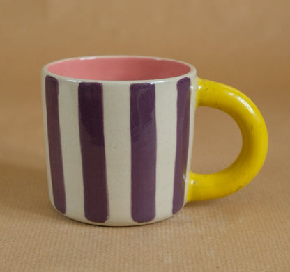Keramiktasse "Gutti" in lila/gelb /rosa