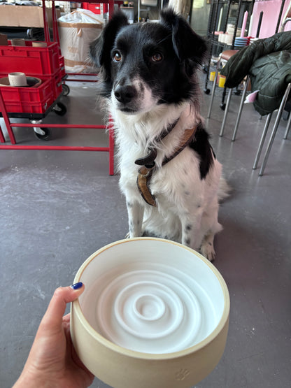 handgedrehter Keramik Anti-Schling Hundenapf/Dogbowl M