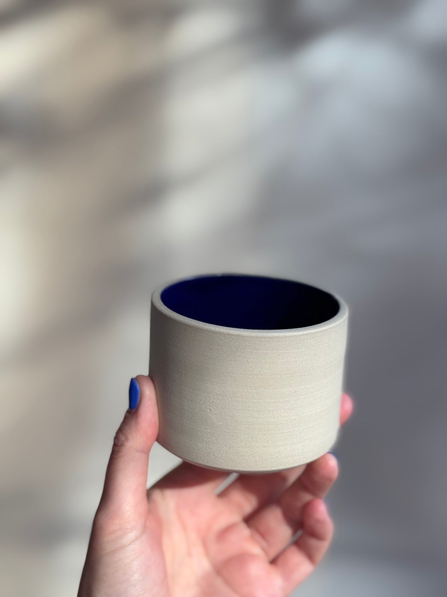 Keramik Becher "Inu" in celestial blue