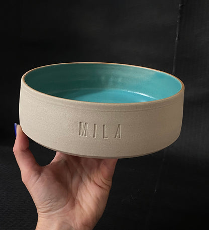 handgedrehter Keramik Hundenapf/Dogbowl personalisierbar M