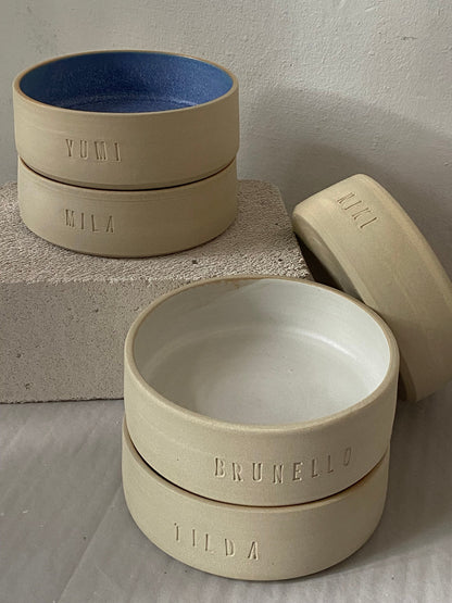 handgedrehter Keramik Hundenapf/Dogbowl personalisierbar M