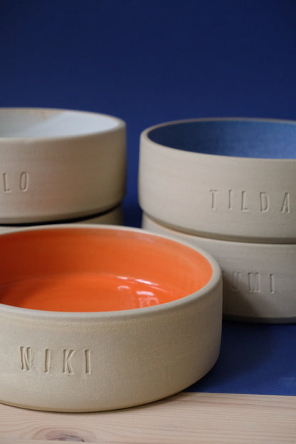 handgedrehter Keramik Hundenapf/Dogbowl personalisierbar M