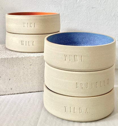 handgedrehter Keramik Hundenapf/Dogbowl personalisierbar M